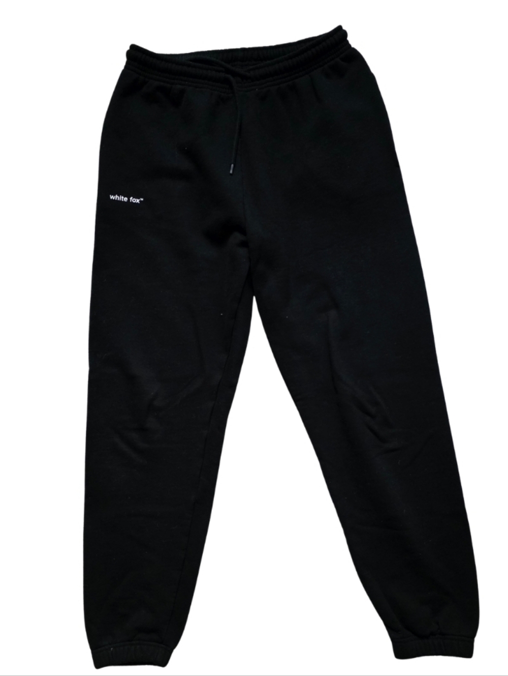 White Fox Boutique Black Logo Jogger Sweatpants